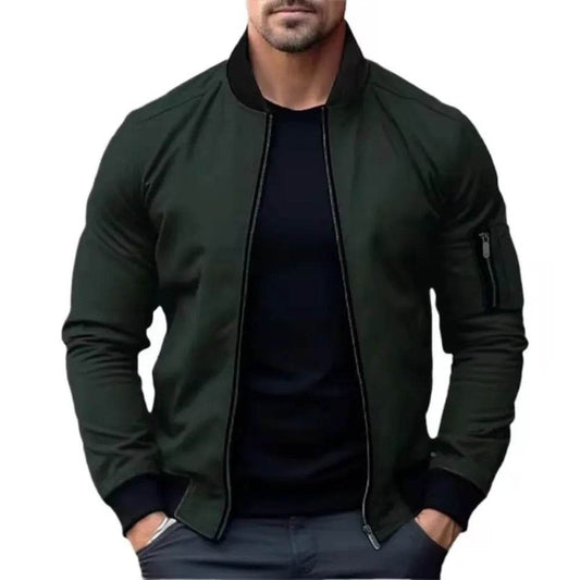 King Billion Men's Solid Color Bomber Jacket - Casual Windbreaker Coat - Buy Center US