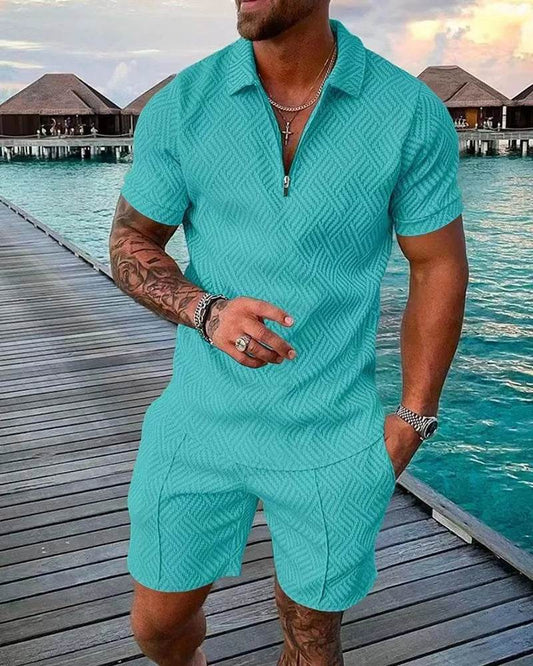 Boilen Heng Xin Men's Casual Striped Polo Shirt - Summer Slim-Fit Trendy - Buy Center US