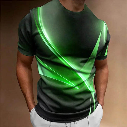 Men's Casual Loose T-Shirt - Vintage Black & White Striped 3D Print - Buy Center US