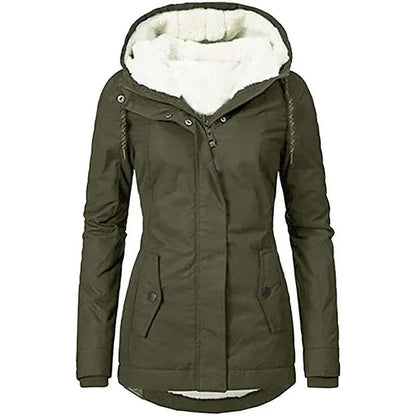 Kalenmos Women's Hooded Zipper Coat - Casual Thick Parka for Autumn - Buy Center US