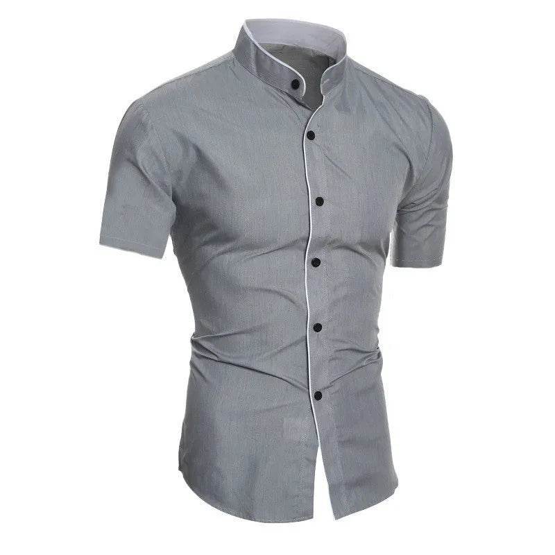 Casual Short Sleeve Men’s Shirt - Solid Color for Summer Comfort - Buy Center US