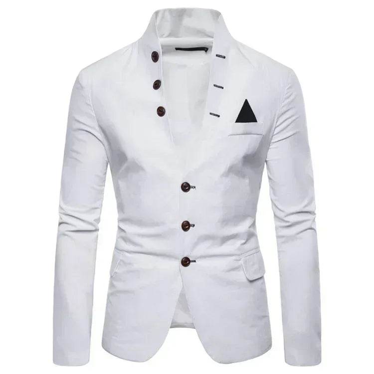 Men's Slim Fit Blazer - Casual Multi-Button Stand-Up Collar Jacket - Buy Center US
