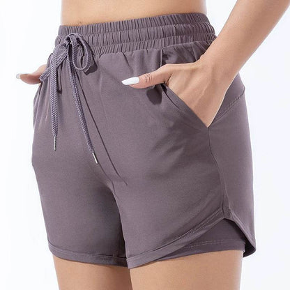 Women's High-Waisted Loose Sports Shorts - Fast Dry Yoga Fitness - Buy Center US