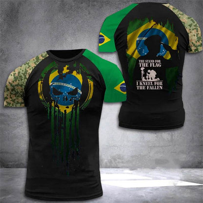 Brazil Flag 3D Print Men's T-Shirt - Casual Summer Oversized Tee - Buy Center US