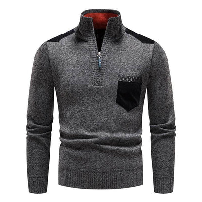 GQXAON Men's Fleece Sweater - Half Zipper Turtleneck Fall & Winter - Buy Center US
