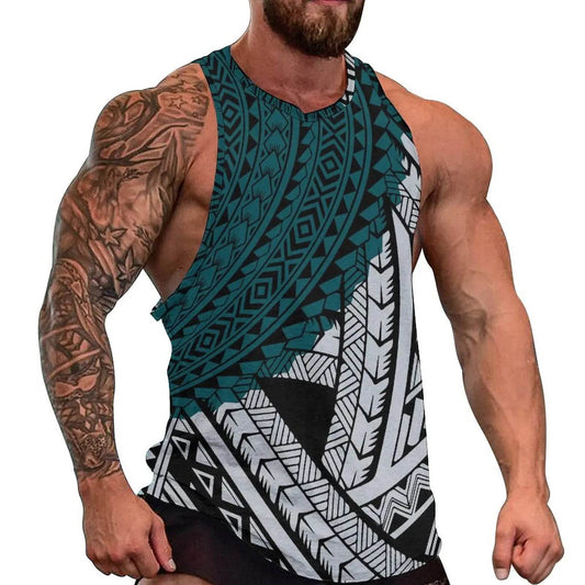 Samoan Men's Beach Vest - Polynesian Design for Summer Travel - Buy Center US