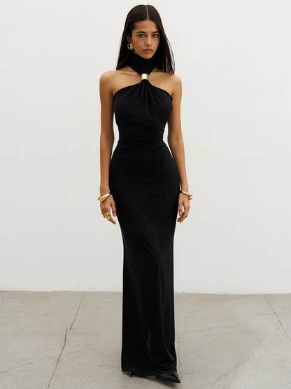 Mozision Turtleneck Off-Shoulder Maxi Dress - Sexy & Elegant Style - Buy Center US