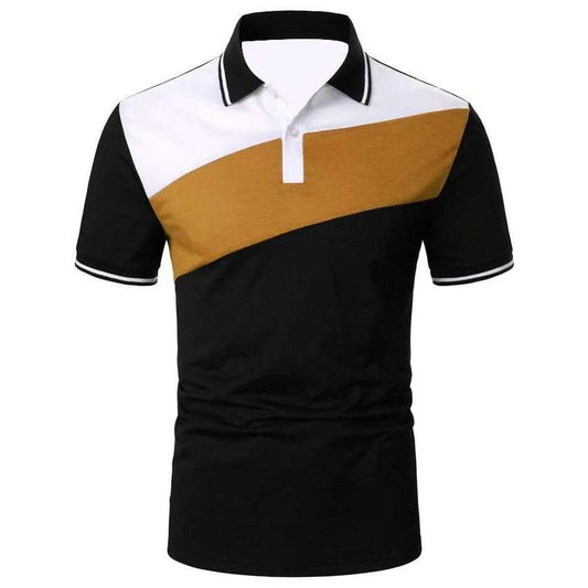 Men's Casual Golf Stripe Polo Shirt - Breathable Short-Sleeved Fashion Top - Buy Center US