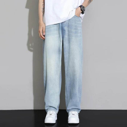 2024 Spring Summer Loose Light Blue Jeans for Men - Fashion Casual Denim - Buy Center US