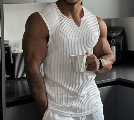 RUASPV Men's V-Neck Gym Tank Top - Cool Summer Fitness Sleeveless Vest - Buy Center US