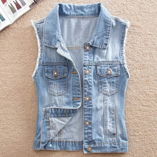 LDMSL Women's Sleeveless Denim Vest - Casual Spring Summer Top - Buy Center US