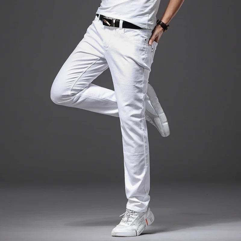 Spring & Summer Soft Stretch Denim Jeans - Men's Casual Slim Fit Trousers - Buy Center US