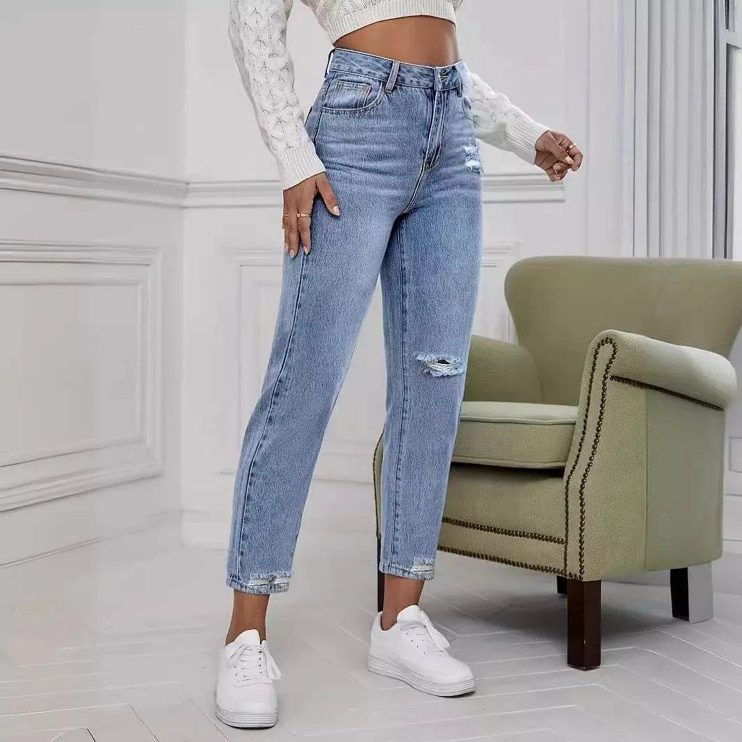 WQAFVG Women's Casual Ripped Jeans - Spring/Summer Fashion Style - Buy Center US