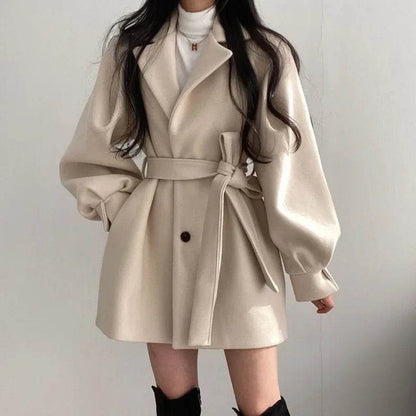 Women's Thickened Woolen Coat - Dragon & Phoenix Pattern for Autumn/Winter - Buy Center US