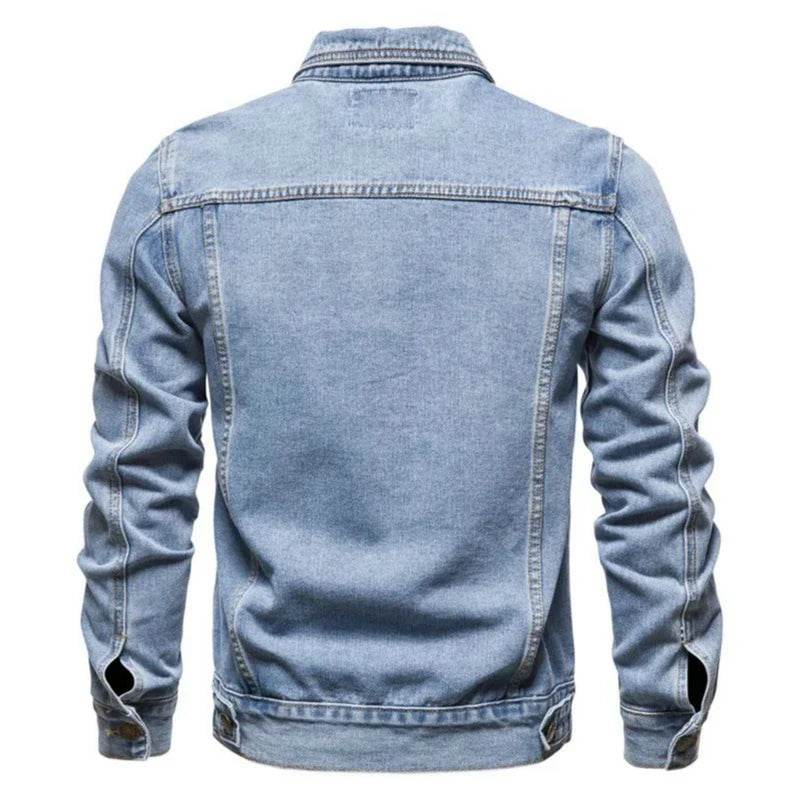 MISNIKI Men's Casual Jeans Jacket - Versatile Solid Color Outerwear - Buy Center US