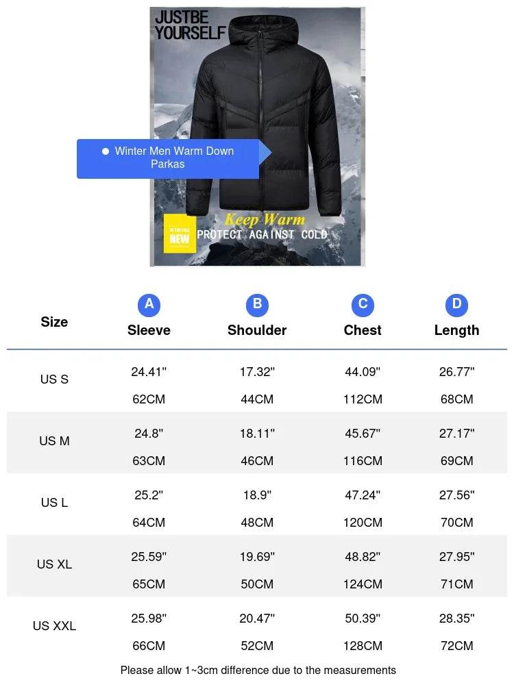 DIMUSI Men's Warm Down Parka - Thick Hooded Winter Sports Jacket - Buy Center US