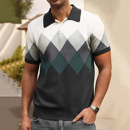 XFT Vintage Men’s Stripe Polo Shirt - Casual Summer Short Sleeve Fashion - Buy Center US