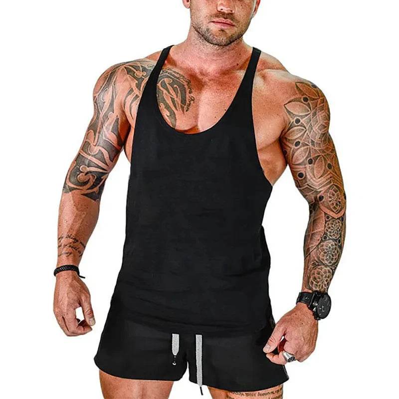 Men’s Gym Stringer Tank Top - Comfortable Cotton Workout Vest - Buy Center US