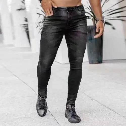 WQAFVG High-Waisted Skinny Jeans for Men - Stretch Slim Fit Trousers - Buy Center US