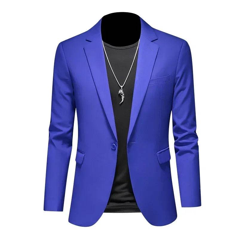 FAVOCENT Men's Slim Fit Blazer - Casual Wedding Party Coat in Solid Colors - Buy Center US