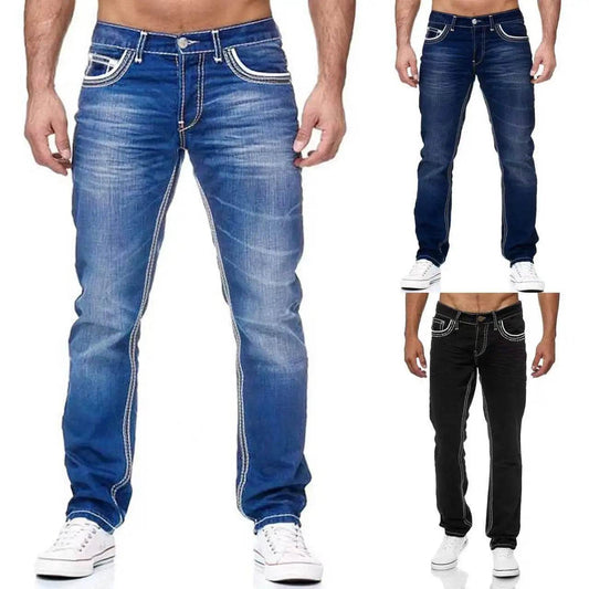 Wulend Vintage Men’s Distressed Denim Jeans - Punk Style Loose Fit - Buy Center US
