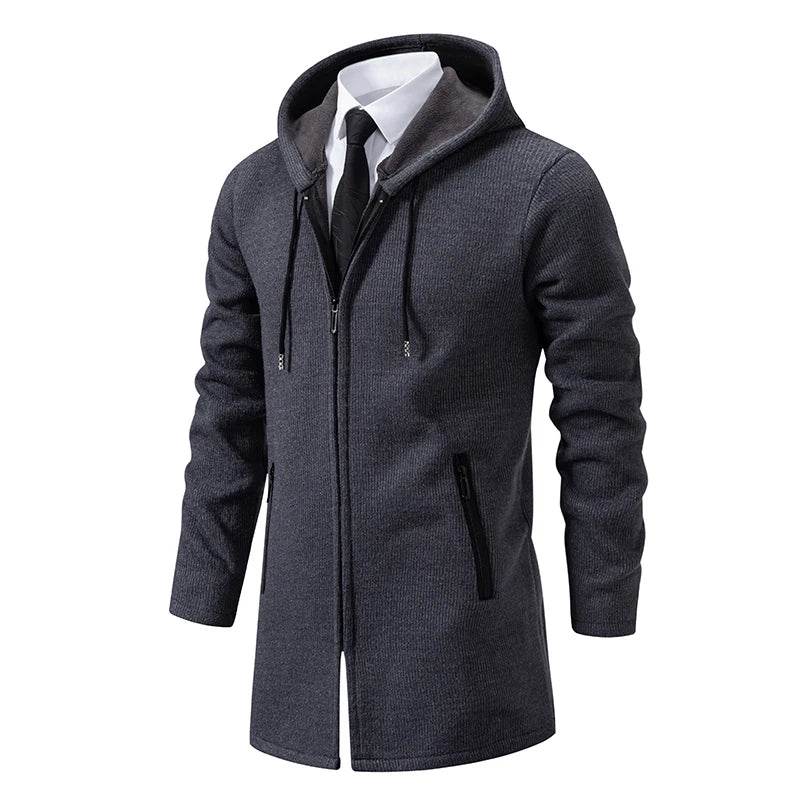 ENWEIGE Men's Hooded Fleece Cardigan - Casual Winter Jacket, Thick Knit - Buy Center US