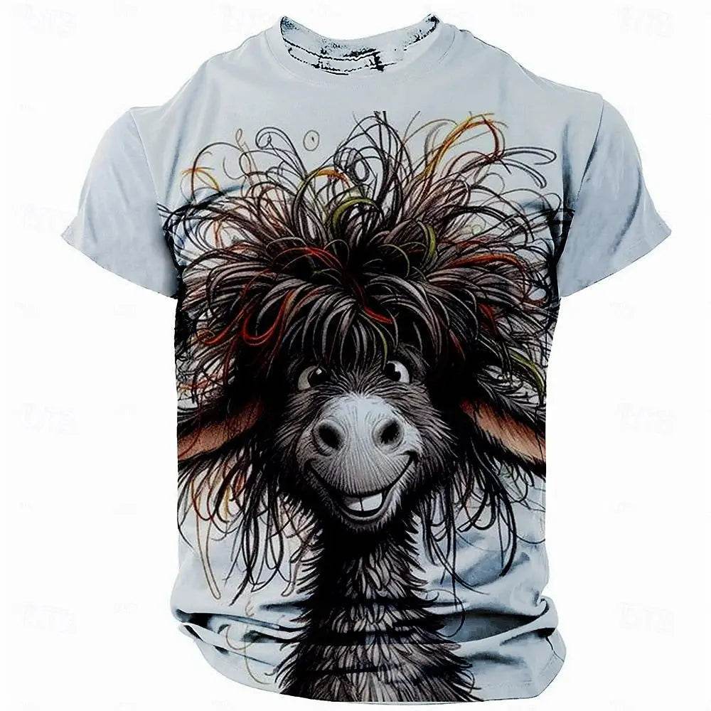 Funny Men's Oversized T-Shirt with Animal Chicken Print - Casual Summer Tee - Buy Center US