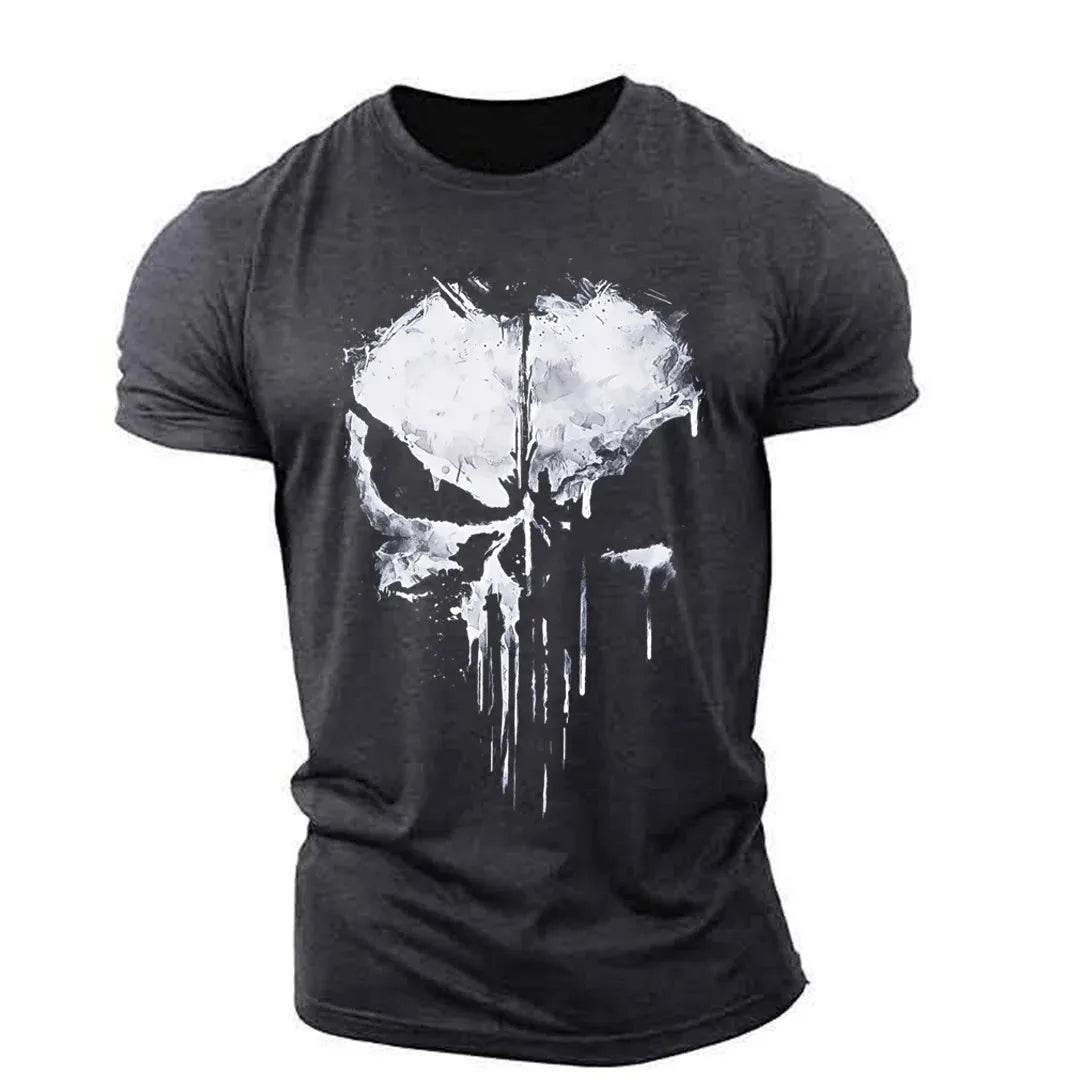 Punisher Skull Men's T-Shirt - Breathable Oversized Sport Top - Buy Center US