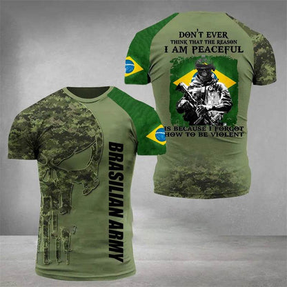 Brazil Flag 3D Print Men's T-Shirt - Casual Summer Oversized Tee - Buy Center US