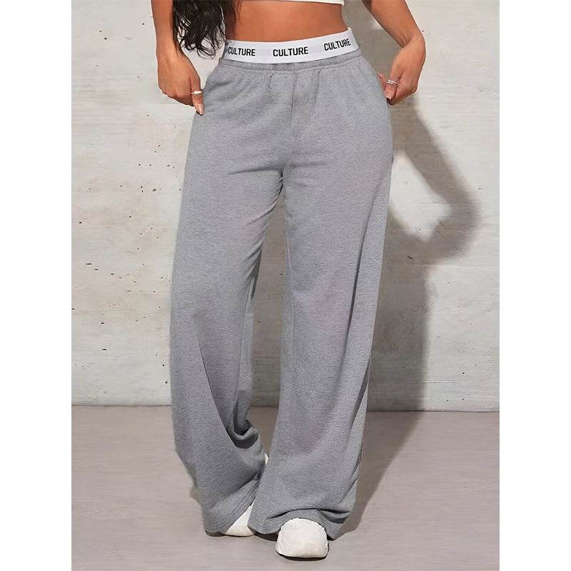 Women's High Waist Wide Leg Pants - Casual Solid Color Style - Buy Center US