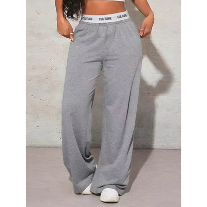Women's High Waist Wide Leg Pants - Casual Solid Color Style - Buy Center US