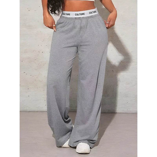 Women's High Waist Wide Leg Pants - Casual Solid Color Style - Buy Center US