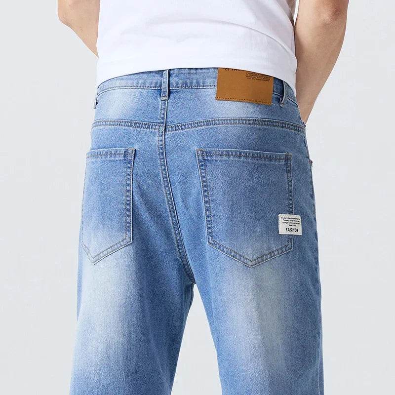 Men's Casual Straight Jeans - Lightweight Breathable Denim for Summer - Buy Center US