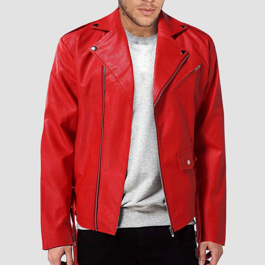 WHooHoo Mens' PU Leather Jacket - Stylish Slim-Fit Punk Motorcycle Coat - Buy Center US