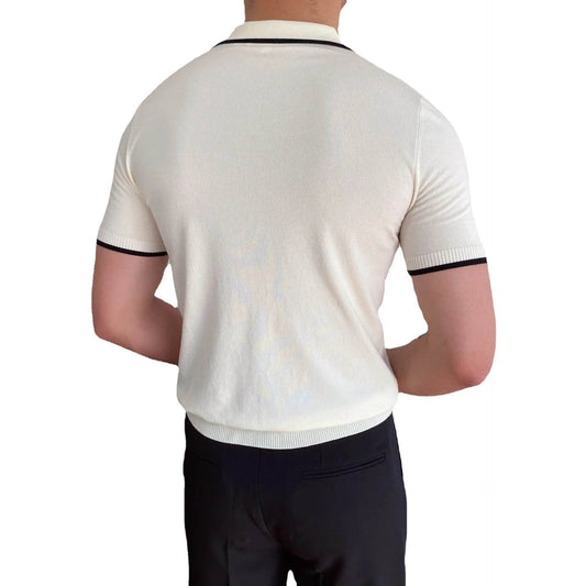 ELITEVESTA Men's Slim-Fit Polo Shirt - Elbow Sleeve, Breathable Cotton - Buy Center US