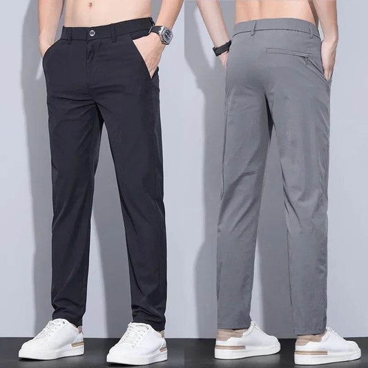 KUBRO Men's Ice Silk Trousers - Breathable, Lightweight Casual Pants - Buy Center US