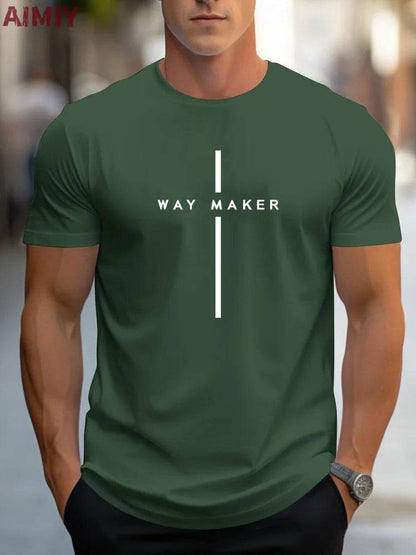 Men's Slim Fit T-Shirt - Breathable Round Neck Casual Tee for Summer - Buy Center US