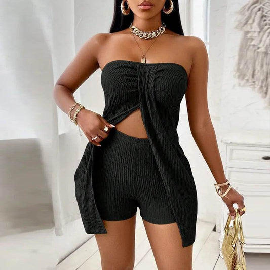 YEAE Women’s Summer Sleeveless Short Set - Casual Black Two Piece - Buy Center US