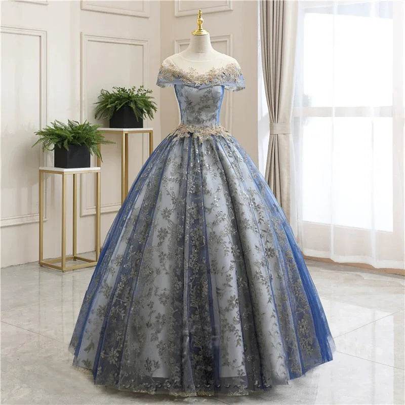 Bomaris Scoop Neck Ball Gown Quinceanera Dress - Custom Appliques - Buy Center US