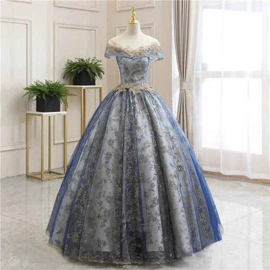 Bomaris Scoop Neck Ball Gown Quinceanera Dress - Custom Appliques - Buy Center US
