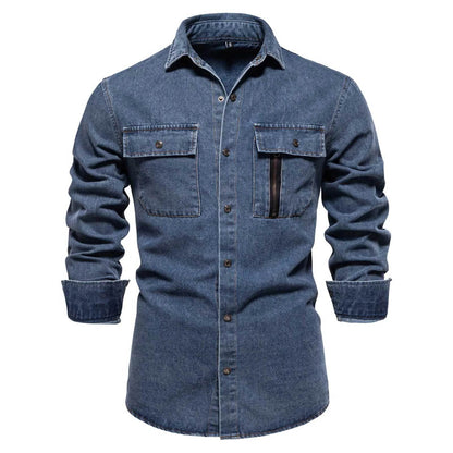 MUQGEW Men's Denim Jacket - Casual Loose Fit Retro Spring Outerwear - Buy Center US