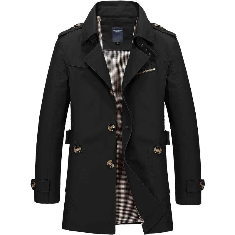 Maxbarley Men's Casual Long Windbreaker Jacket - Stylish Spring Autumn Wear - Buy Center US