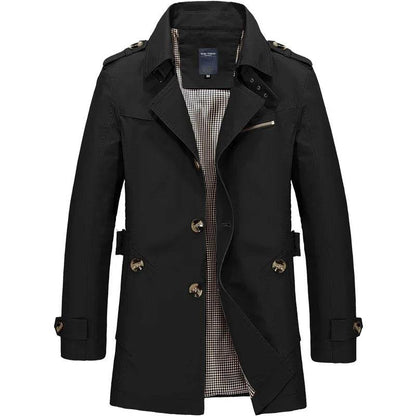 Maxbarley Men's Casual Long Windbreaker Jacket - Stylish Spring Autumn Wear - Buy Center US