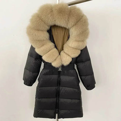 Women's Thick Warm Winter Jacket - 90% Duck Down & Fox Fur Collar - Buy Center US