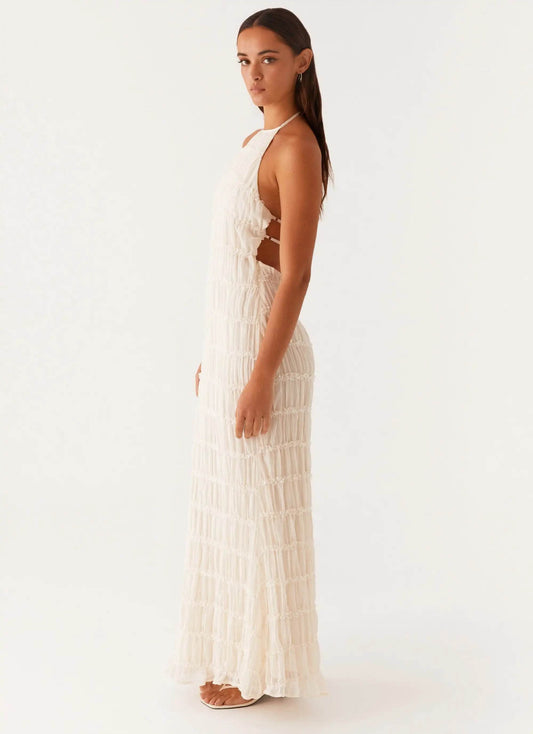 Hirigin Women’s Ruched V-Neck Cocktail Dress - Elegant Clubwear Maxi - Buy Center US