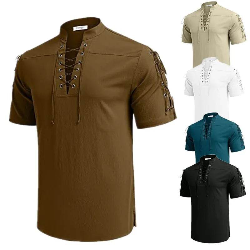 GYM STEEZE Summer Men's V-Neck Shirt - Breathable Casual Short Sleeve - Buy Center US