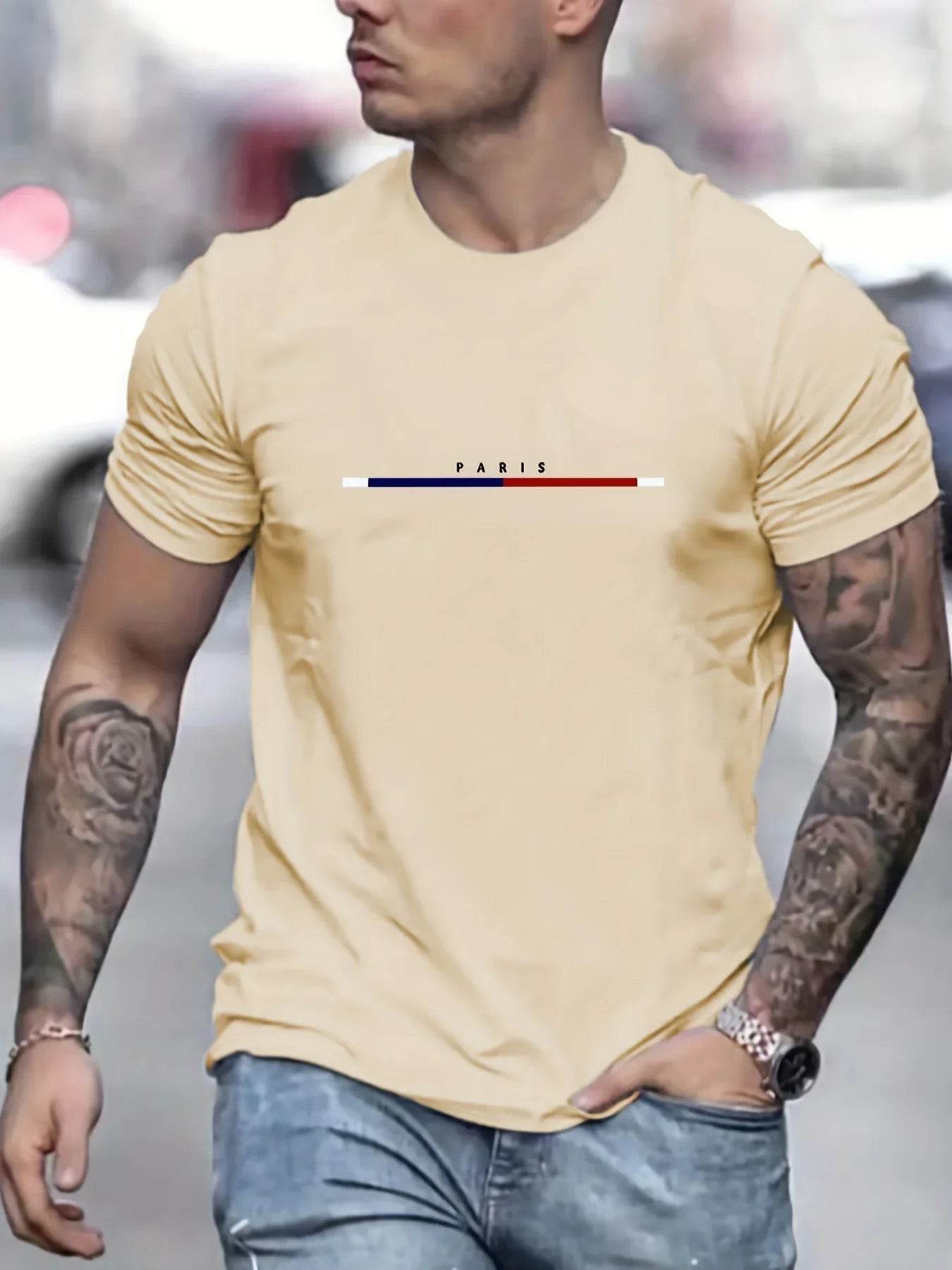Paris Graphic T-Shirts for Men - Breathable Short Sleeve Casual Tees - Buy Center US