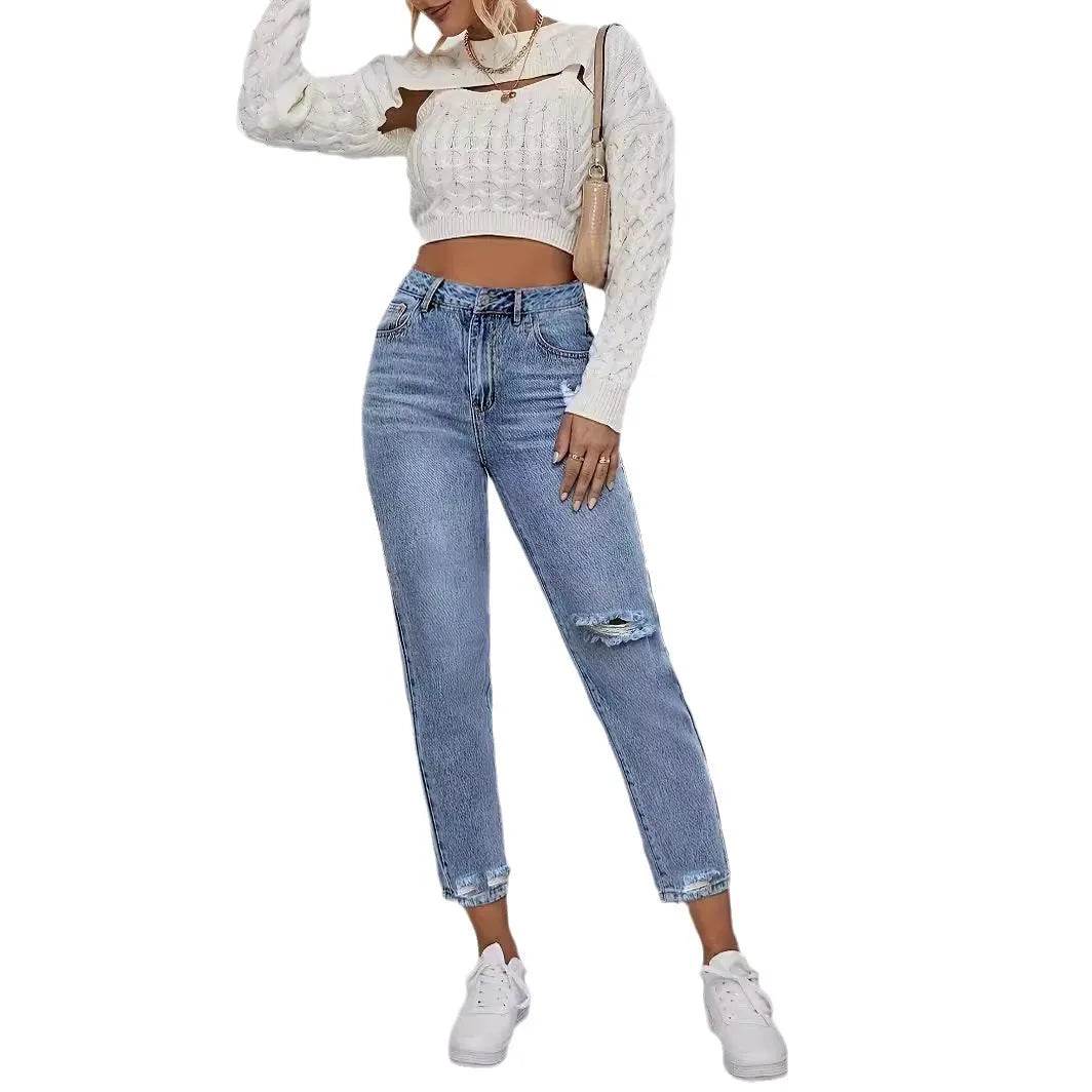 WQAFVG Women's Casual Ripped Jeans - Spring/Summer Fashion Style - Buy Center US