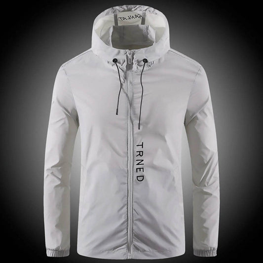 Men's Lightweight Casual Jacket - Spring Fall Hooded Raincoat - Buy Center US