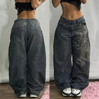 Y2K Harajuku Big Pocket Baggy Jeans for Men - Vintage Punk Style - Buy Center US